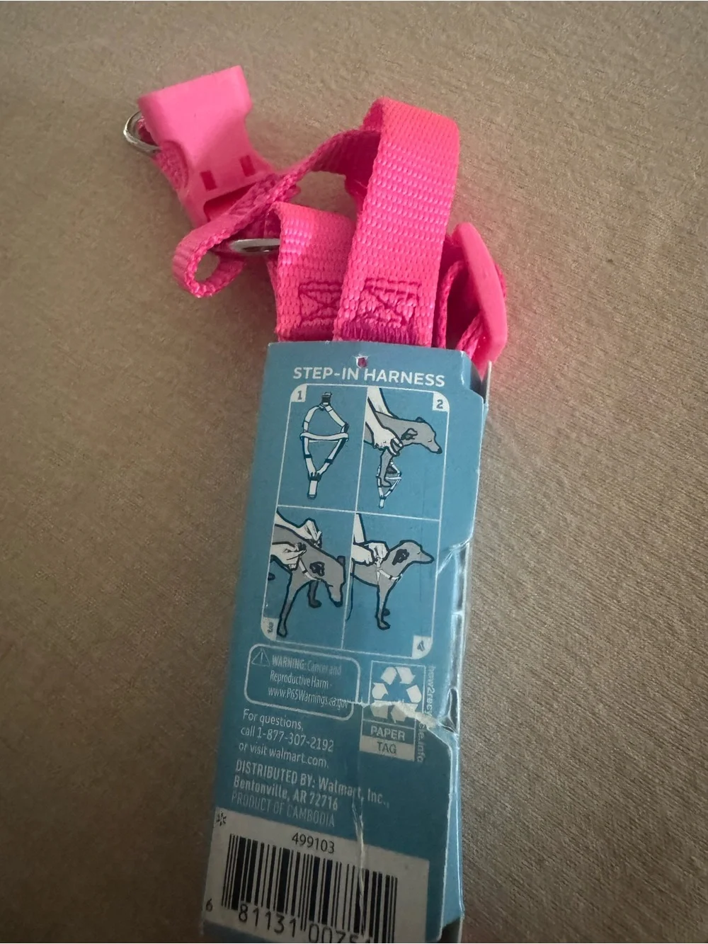 Vibrant Hot Pink Step-In Dog Harness